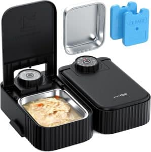 SOOFPET, distributeur de pâtée pour chat 2 repas avec blocs réfrigérants