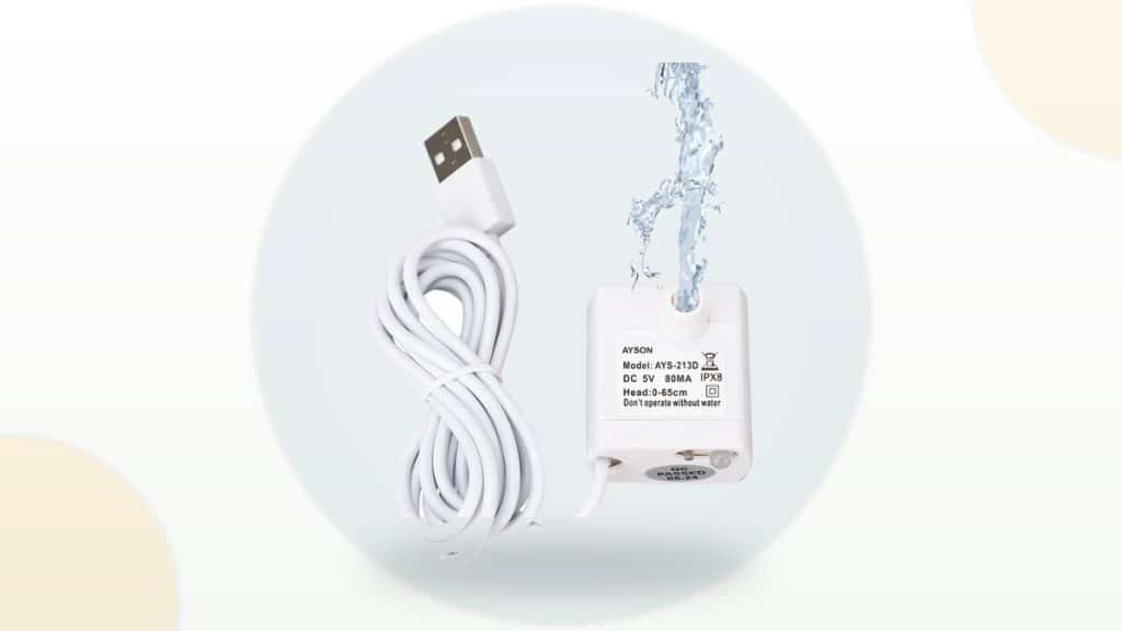 Pompe de rechange 5 V pour fontaine à eau pour chat, avec son câble USB