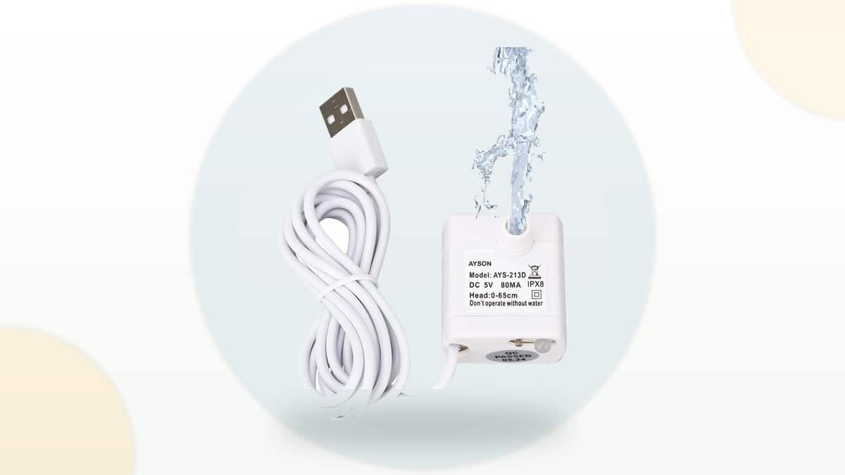 Pompe de rechange 5 V pour fontaine à eau pour chat, avec son câble USB