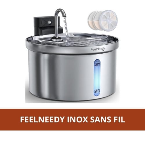 Avis FEELNEEDY fontaine inox sans fil 3,5 L